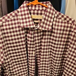 Michael Kors Purple and White Dress Shirt